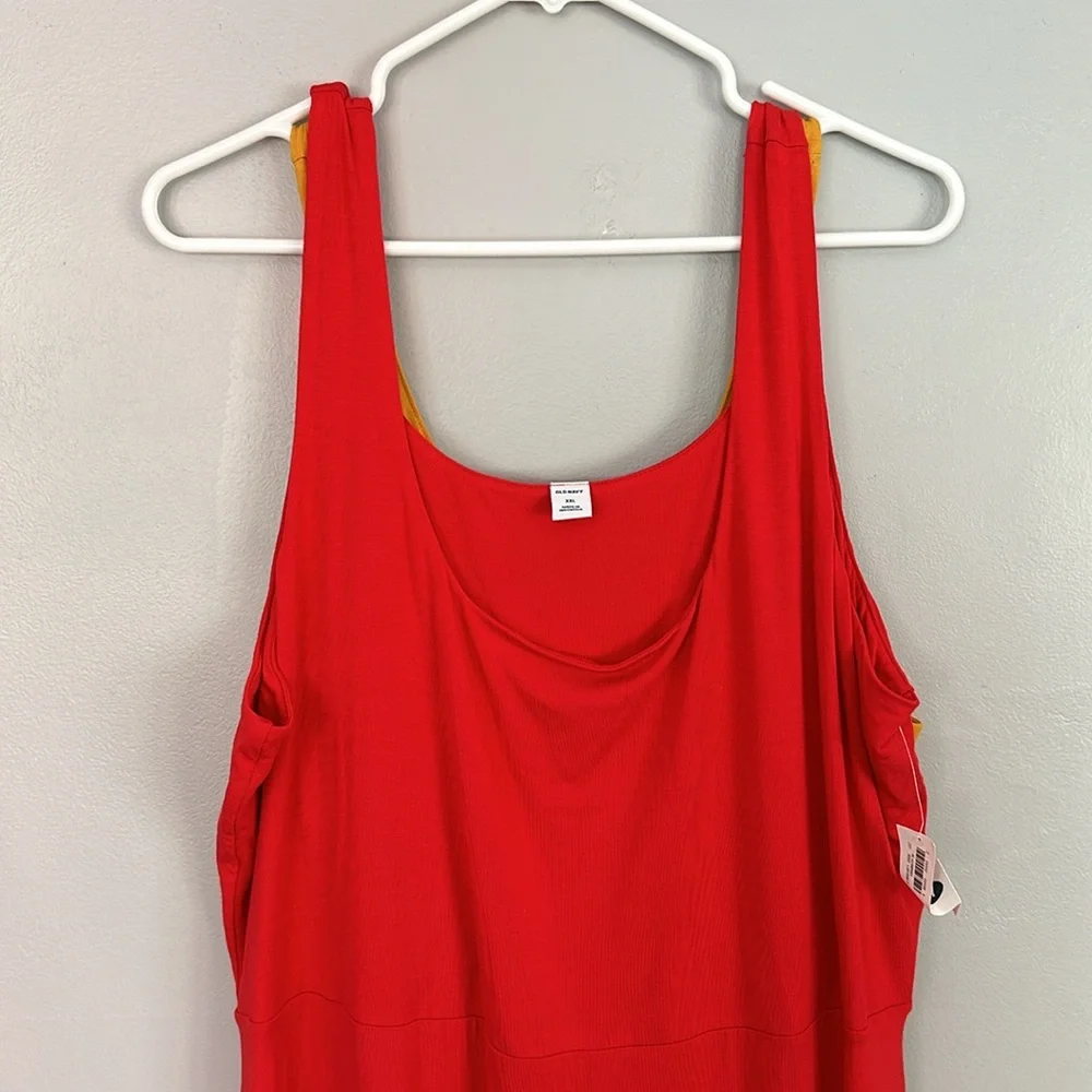 Set of 2 - NWT XXL Old Navy Jersey Dresses Yellow and Bright True Red. - Picture 4 of 5
